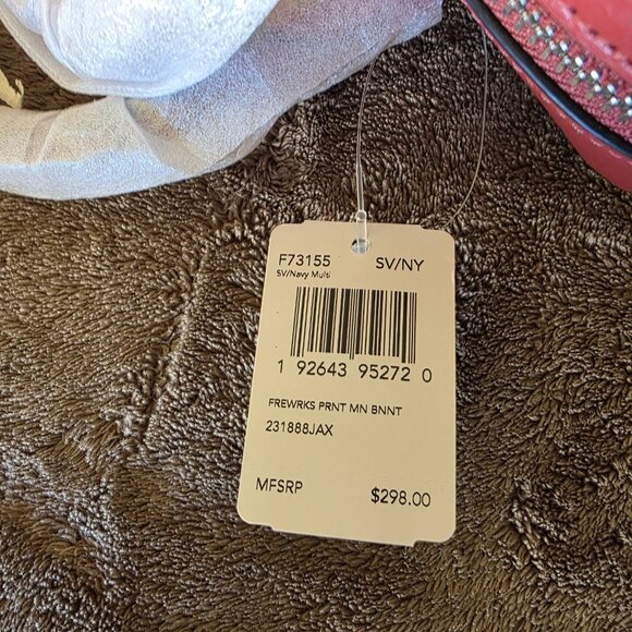 Coach Mini Bennett Satchel F73155 Fireworks SV/Navy Multi Red White Blue NWT - Picture 5 of 15